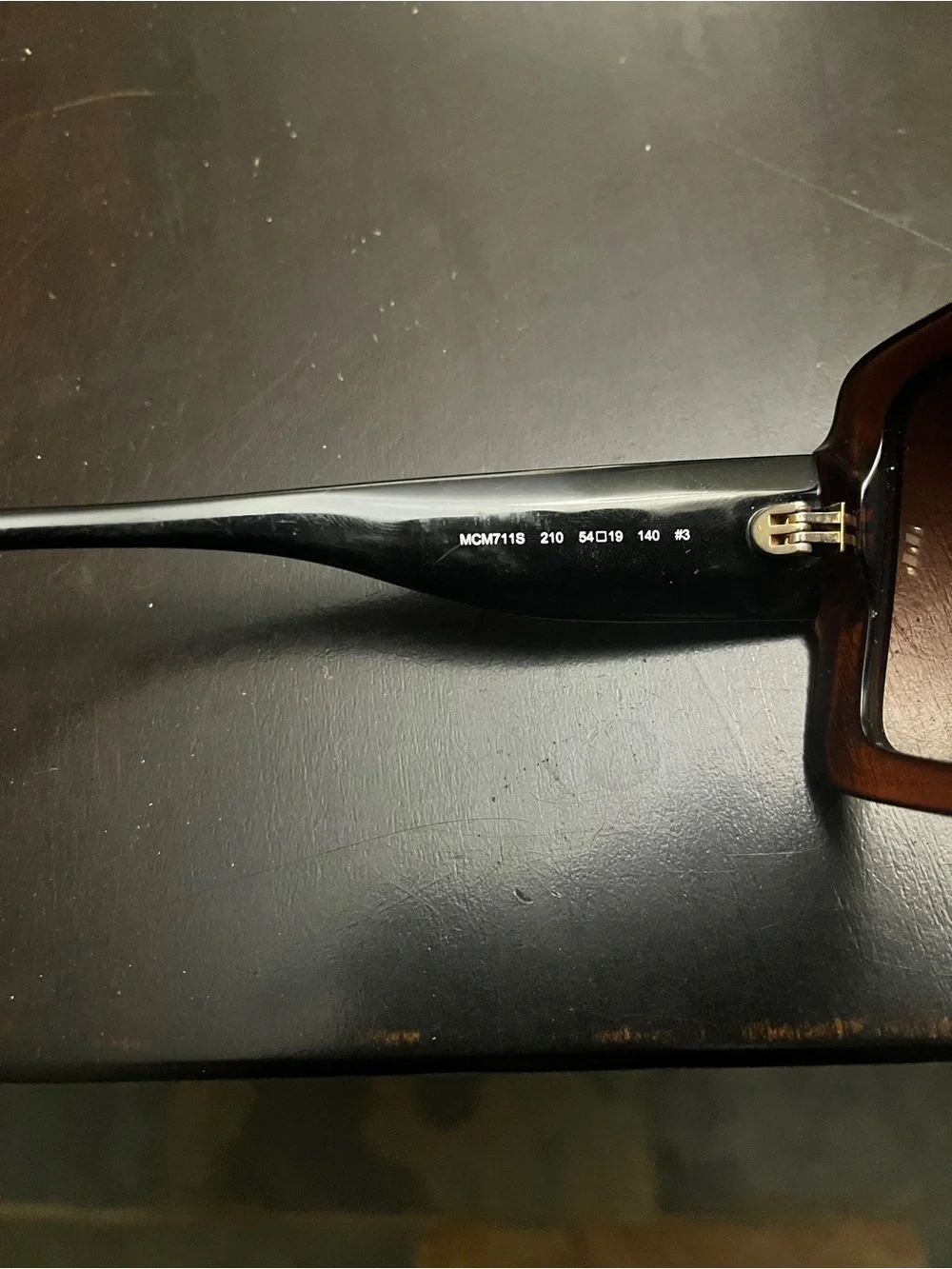 MCM Black Square Frames with Brown Monogram Temples
